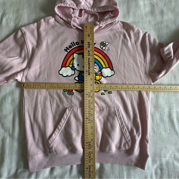 Hello Kitty Hoodie Womens L Rainbow Bicycle Sanrio BioWorld 2023 Graphic Kawaii - Picture 4 of 5